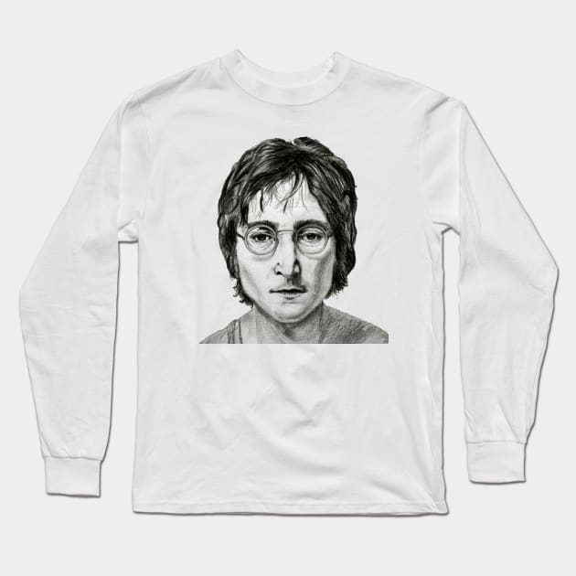 John Lennon Long Sleeve T-Shirt by SisiArtist